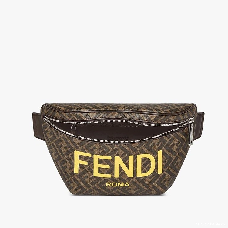 Affordable Bag FF In Logo Fabric Fendi ROMA Brown Motif Belt 0724